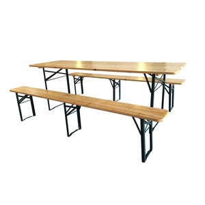 C SET BIRRERIA C/PANCHE LEGNO/METALLO 220X70X76CM