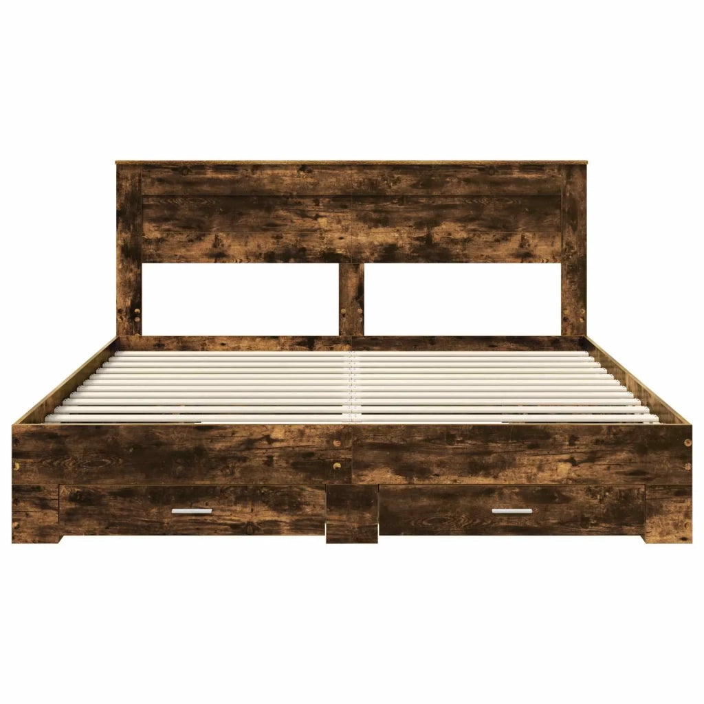 Struttura del letto Rovere fumé 200 x 200 cm Legno multistrato 3409956