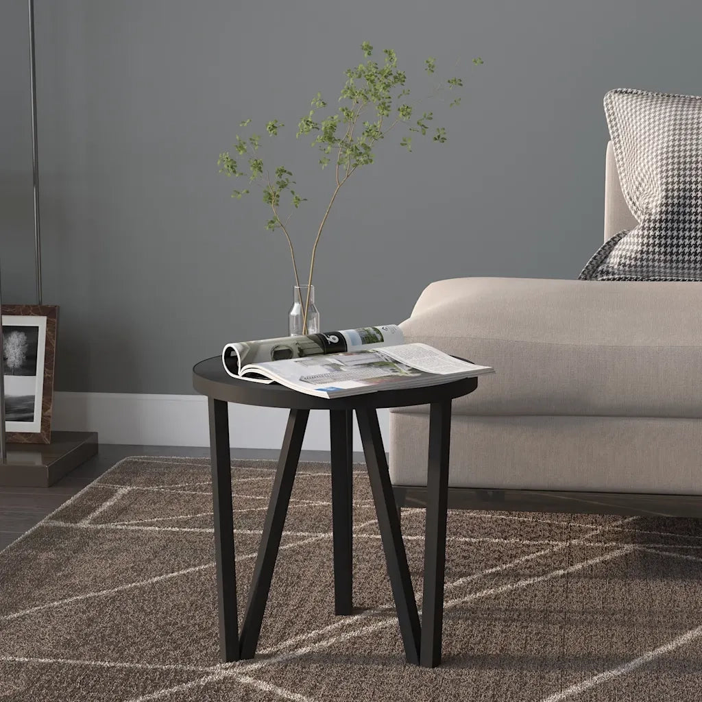 Tavolino | Tavolo laterale Nero ?35 cm in MDF