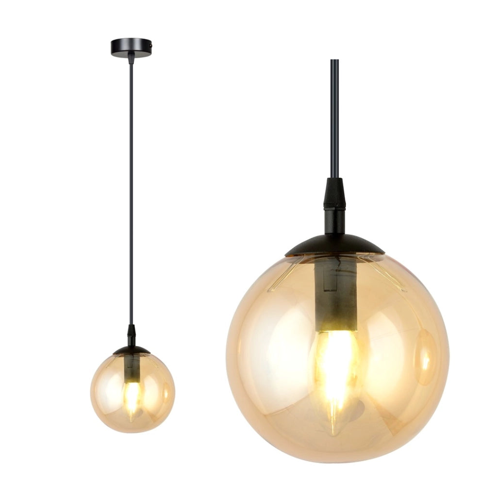 Lampada a sospensione Emibig Cosmo nera/ambra E14 Ø12
