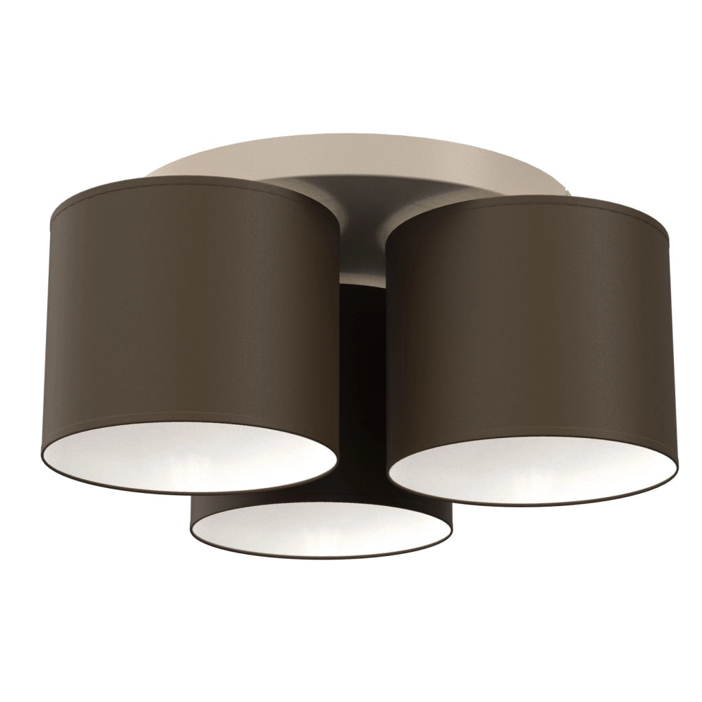 Lampada da soffitto Arden 3 luci E27 beige marrone Luminex