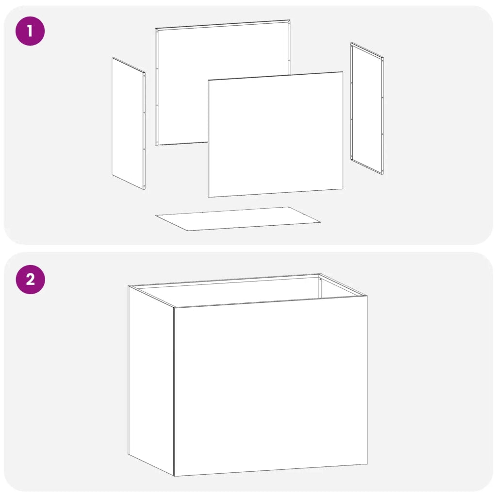 Vaso da giardino 2 pz Bianco 60 x 40 x 50 cm 8005697