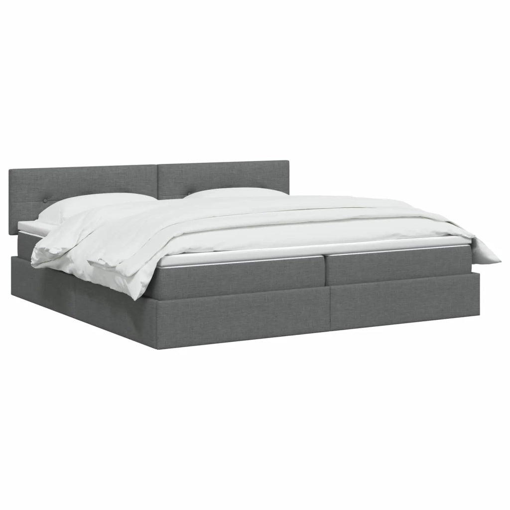 Letto con contenitore e materasso Grigio Scuro 200 x 200 cm 3458644