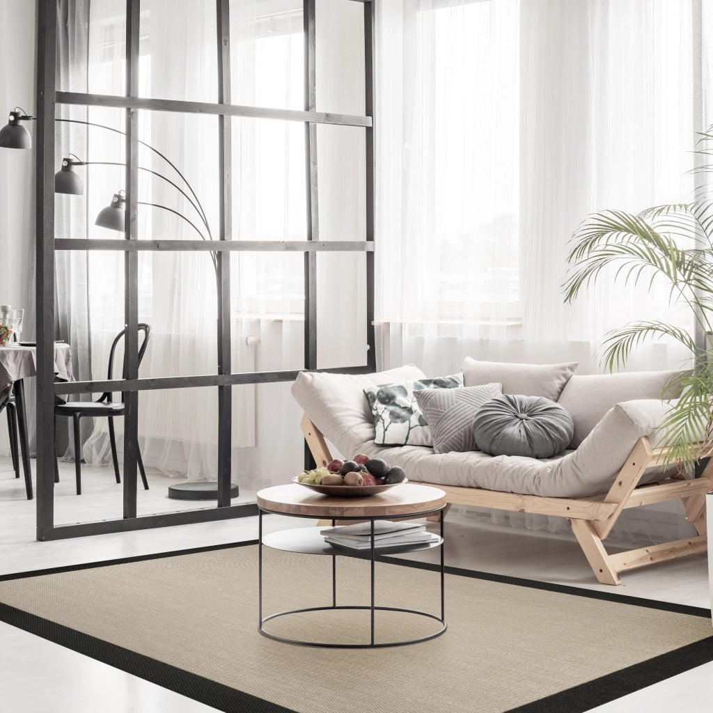 Tappeto vinilico di alta qualità taupe-nero 200x290