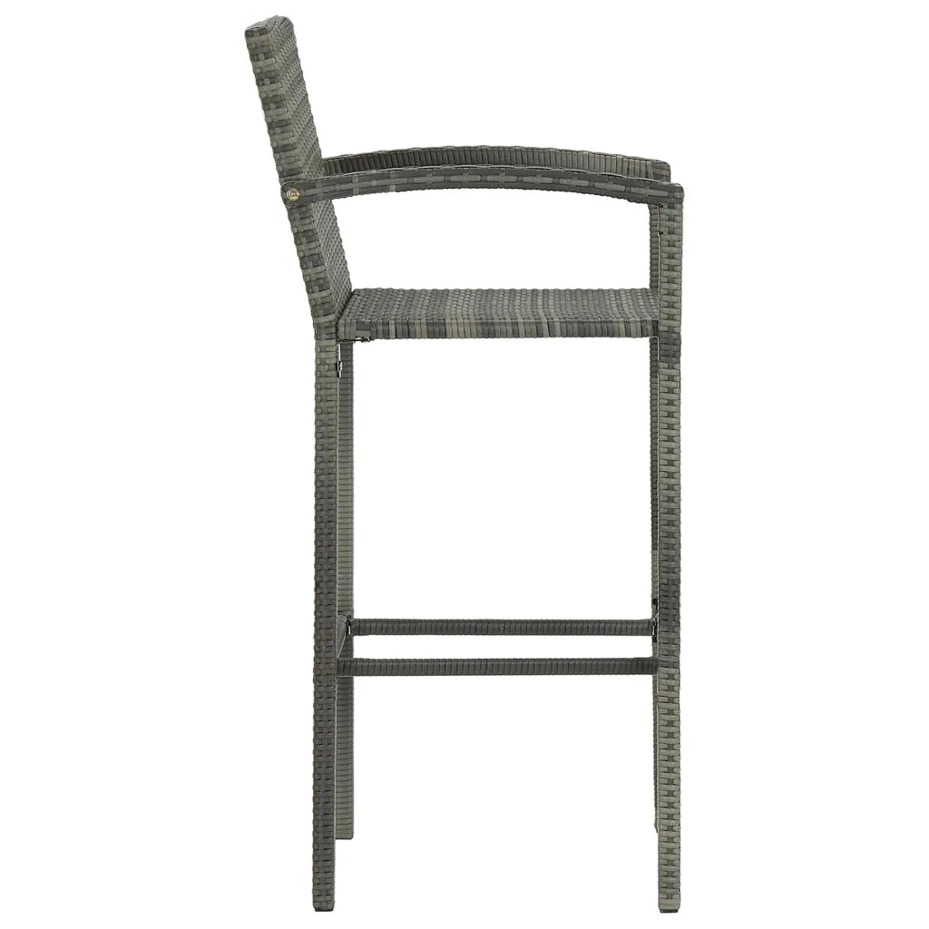 Sgabelli da Bar 2 pz in Polyrattan Grigio 362582