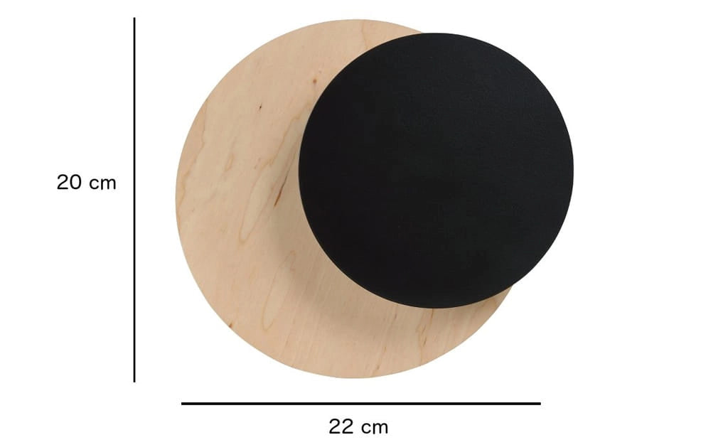 Applique Emibig Circle 1 luce bianco/legno chiaro G9