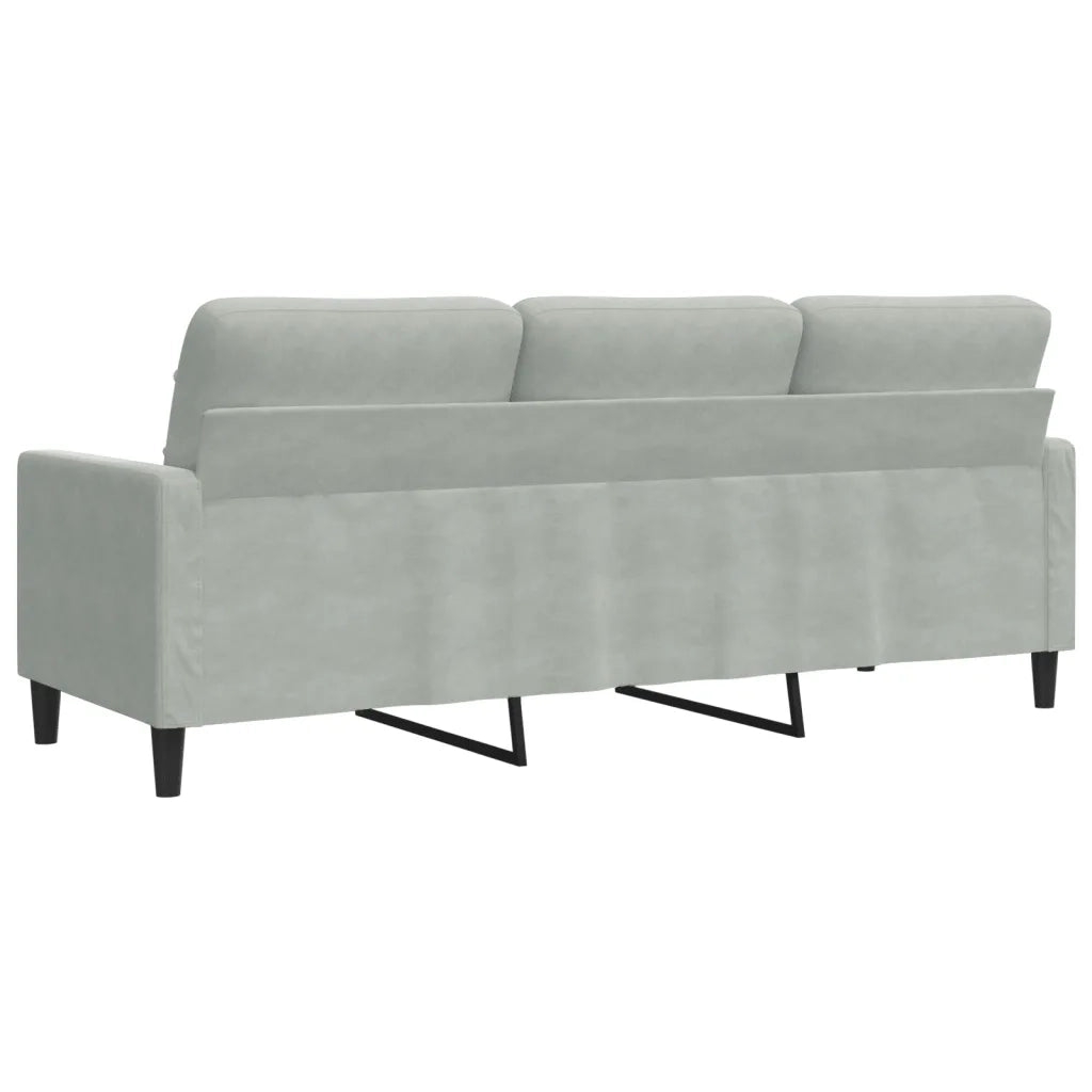 Divano a 3 Posti-Sofa 3 Posti Grigio Chiaro 180 cm in Velluto 138591