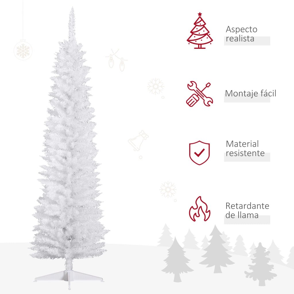 Albero di Natale Artificiale ¨C Minimal ¨C Bianco 180 cm 390 Rami Base Smontabile