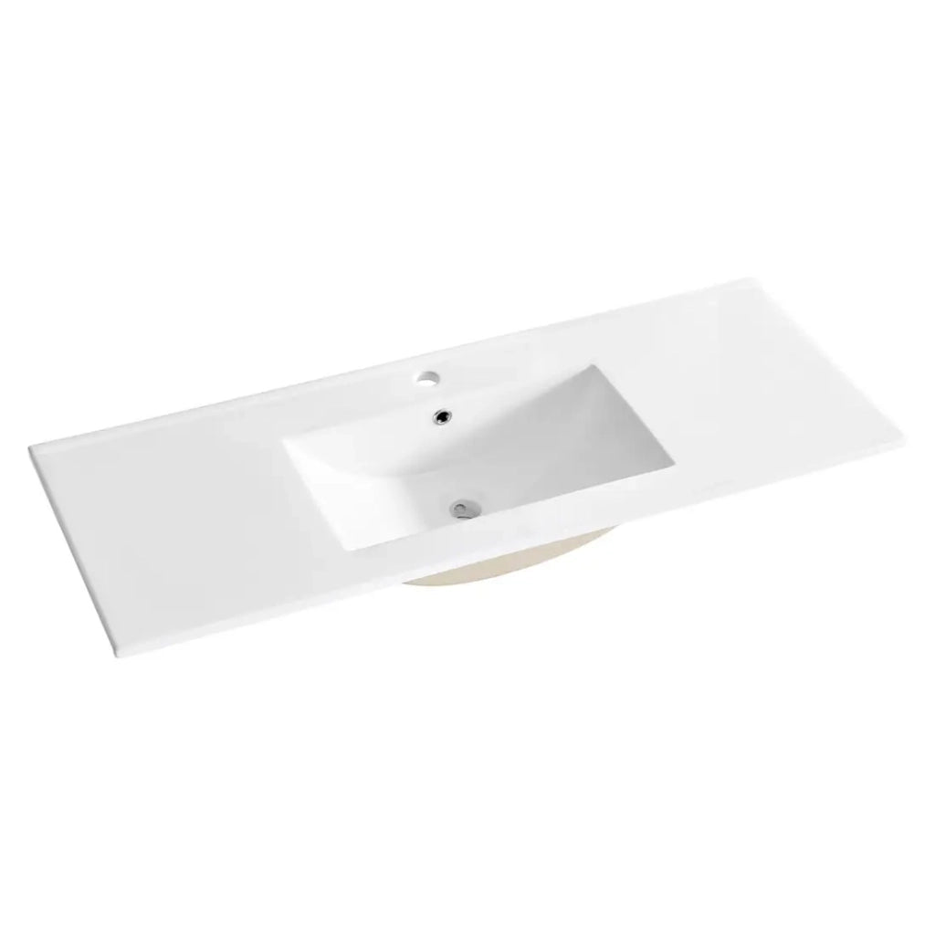 Lavabo da incasso AXIS 120 cm in ceramica bianca lucida
