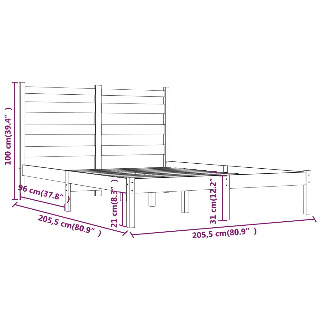 Giroletto senza Materasso Ambra in Legno di Pino 200x200 cm 3103671