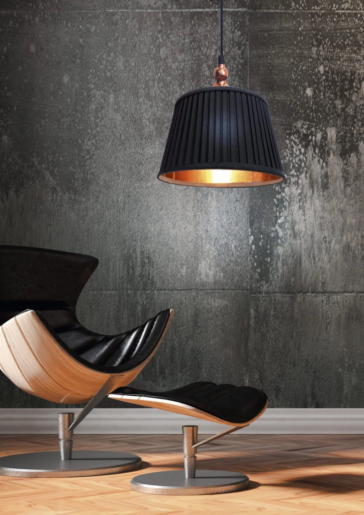 Lampada a sospensione Candellux Amore rame/nera Ø30 E27