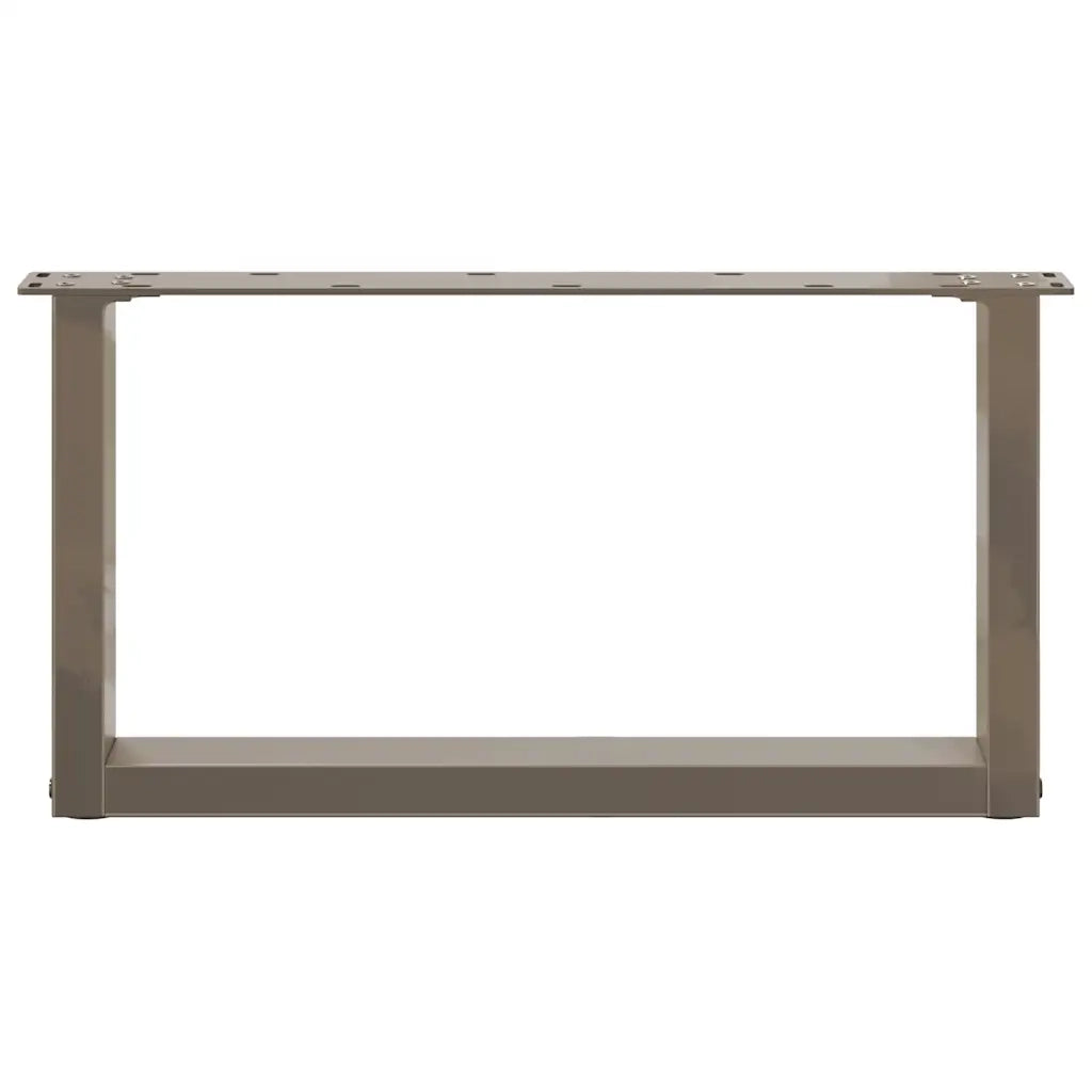 Gambe per Tavolino da Caffè a Forma di U 2 pz Acciaio Naturale 60x(30-31) cm Acciaio 4013143