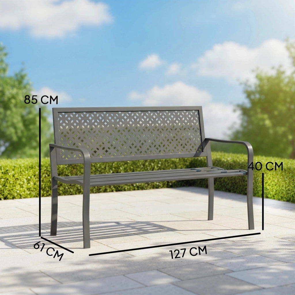 Panchina da Giardino 2 Posti ¨C Minimal ¨C Metallica Antracite