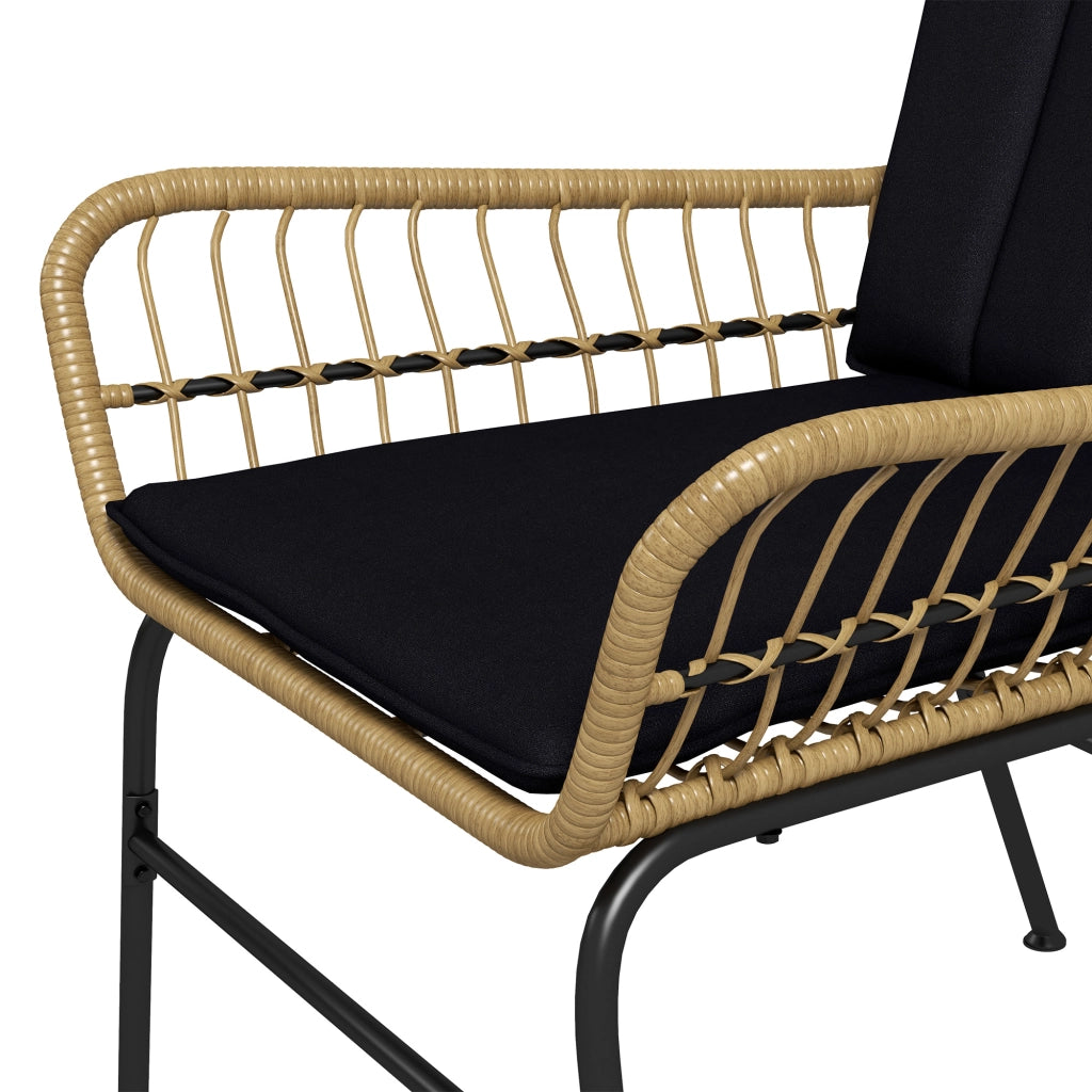 Ambientazione bistrot balcone: stile bohémien; impermeabile; 76x66x96 cm; nera