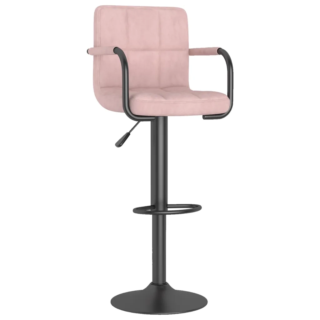 Sgabello da Bar Rosa in Velluto 334653