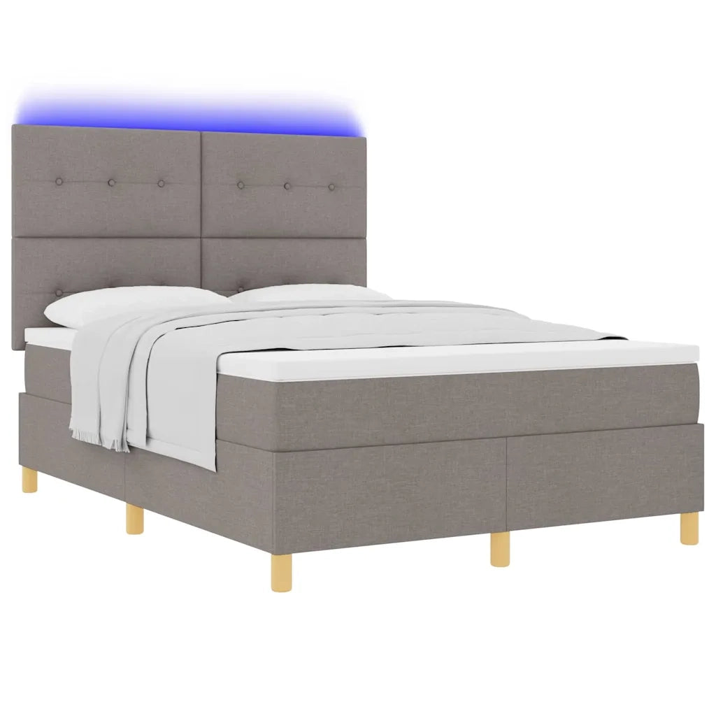 Letto a Sorgente LED con materasso Talpa 160 x 200 cm Tessuto