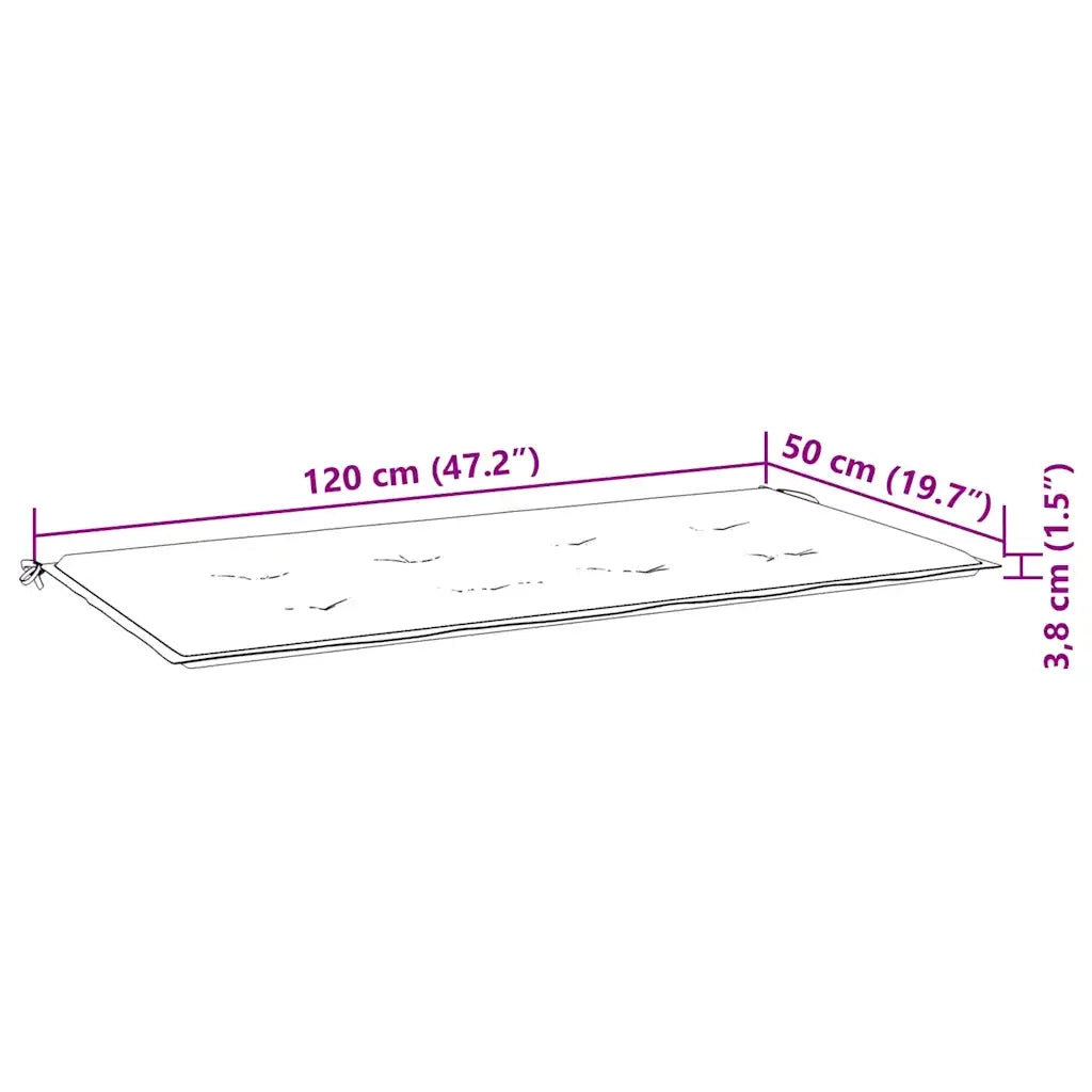 Panca da Giardino con Cuscino 120 cm in Bambù 3063877