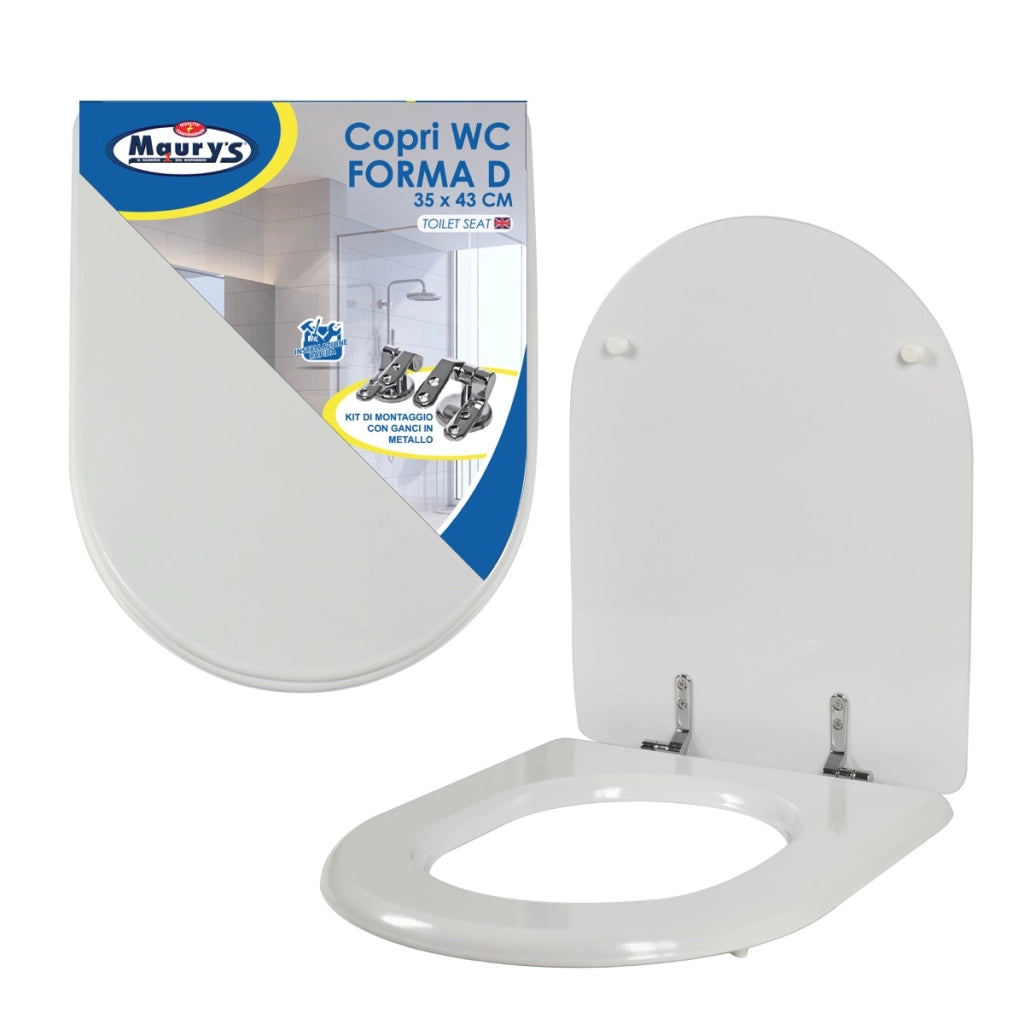 MAURY'S COPRI WC FORMA D BIANCO KIT INCLUSO 35 X 43