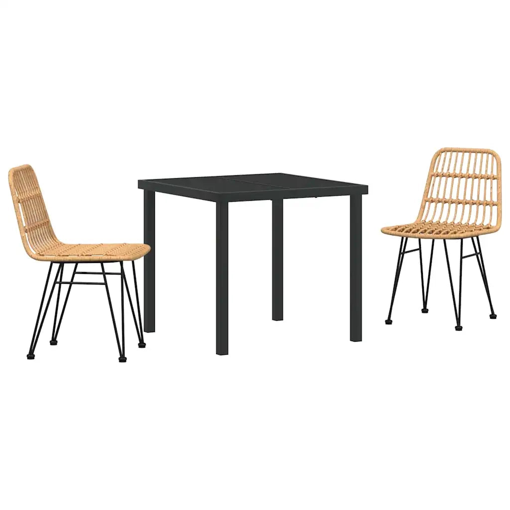 Set da Pranzo per Giardino 3 pcs Marrone 3379191