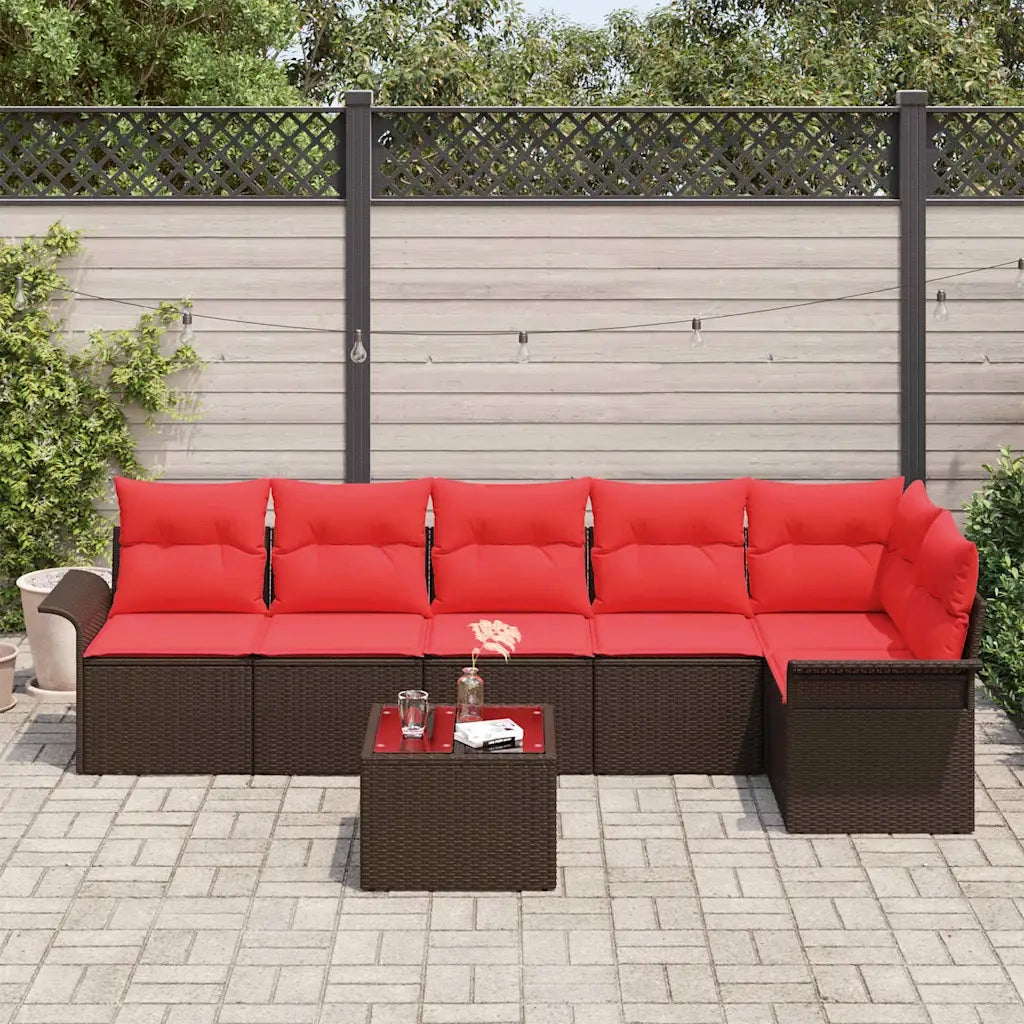 Set Divano da Giardino 7 pcs Marrone polyrattan 3354063