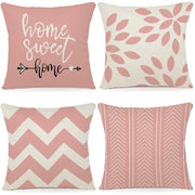 Set di 4 Cuscini Decorativi in Lino per Esterno 40x40 cm
