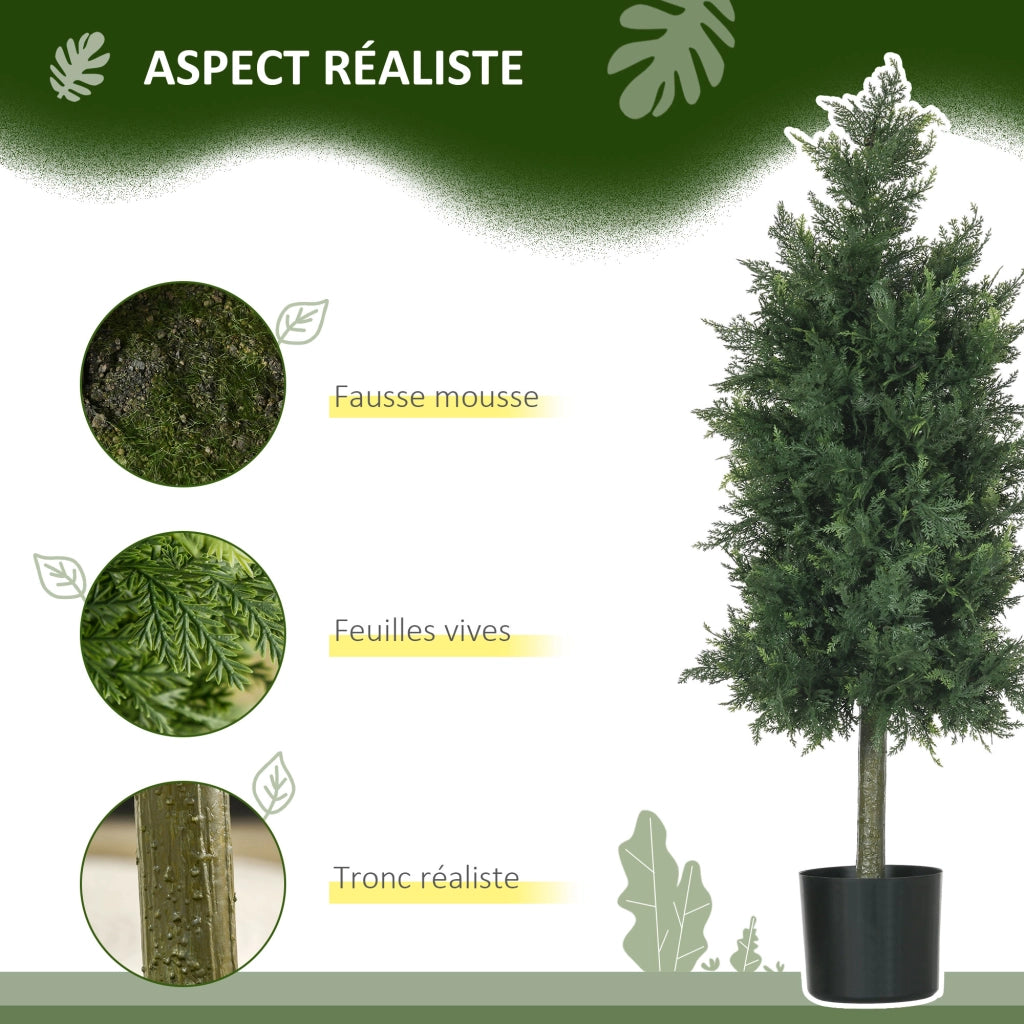 Piante Artificiali Cedro con Vaso ¨C Xylo ¨C Set 2 Pezzi Verde 90cm