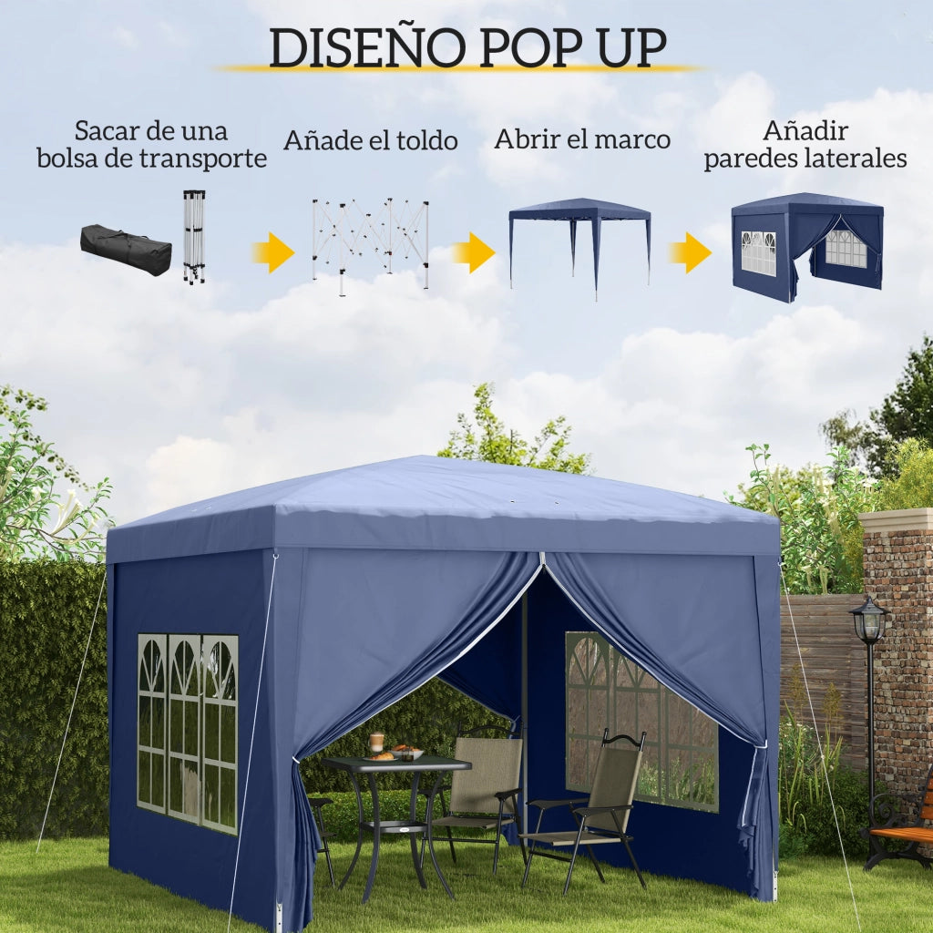 Carpa da Giardino Pieghevole 3x3 m ¨C zephmum ¨C Blu