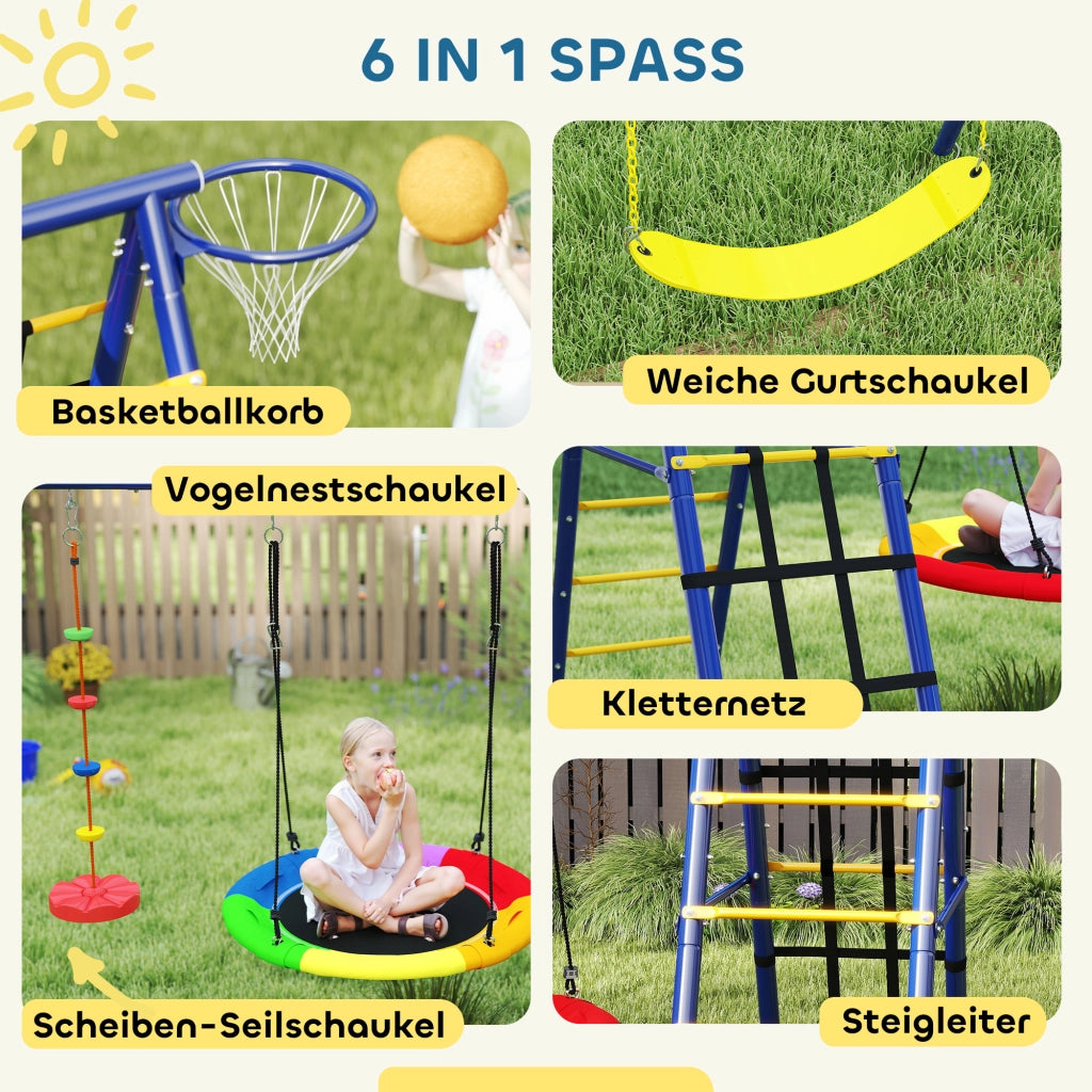 Set Altalena per Bambini ¨C Minimal ¨C Acciaio, 3-8 Anni, 6-in-1, Colori