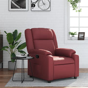 Poltrona Reclinabile Rosso Vino in Similpelle 373526