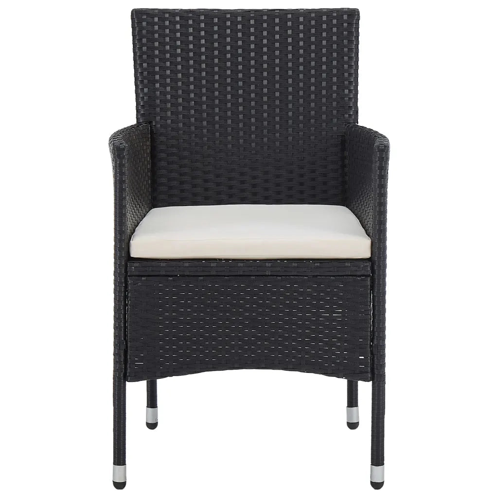 Set da Pranzo per Giardino 5 pz in Polyrattan Nero 3058488
