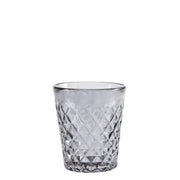 Zafferano Bicchiere Tumbler Serie Balloton in Vetro Soffiato a Bocca Colore Grigio Texture a Rilievi Artigianali Set da 6 Pezzi Capacità 35 cl