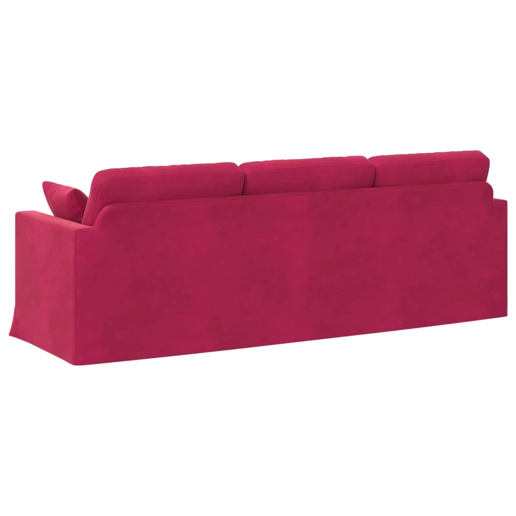 Divano Rosso Vino 228 x 78 x 80 cm Velluto 42024445