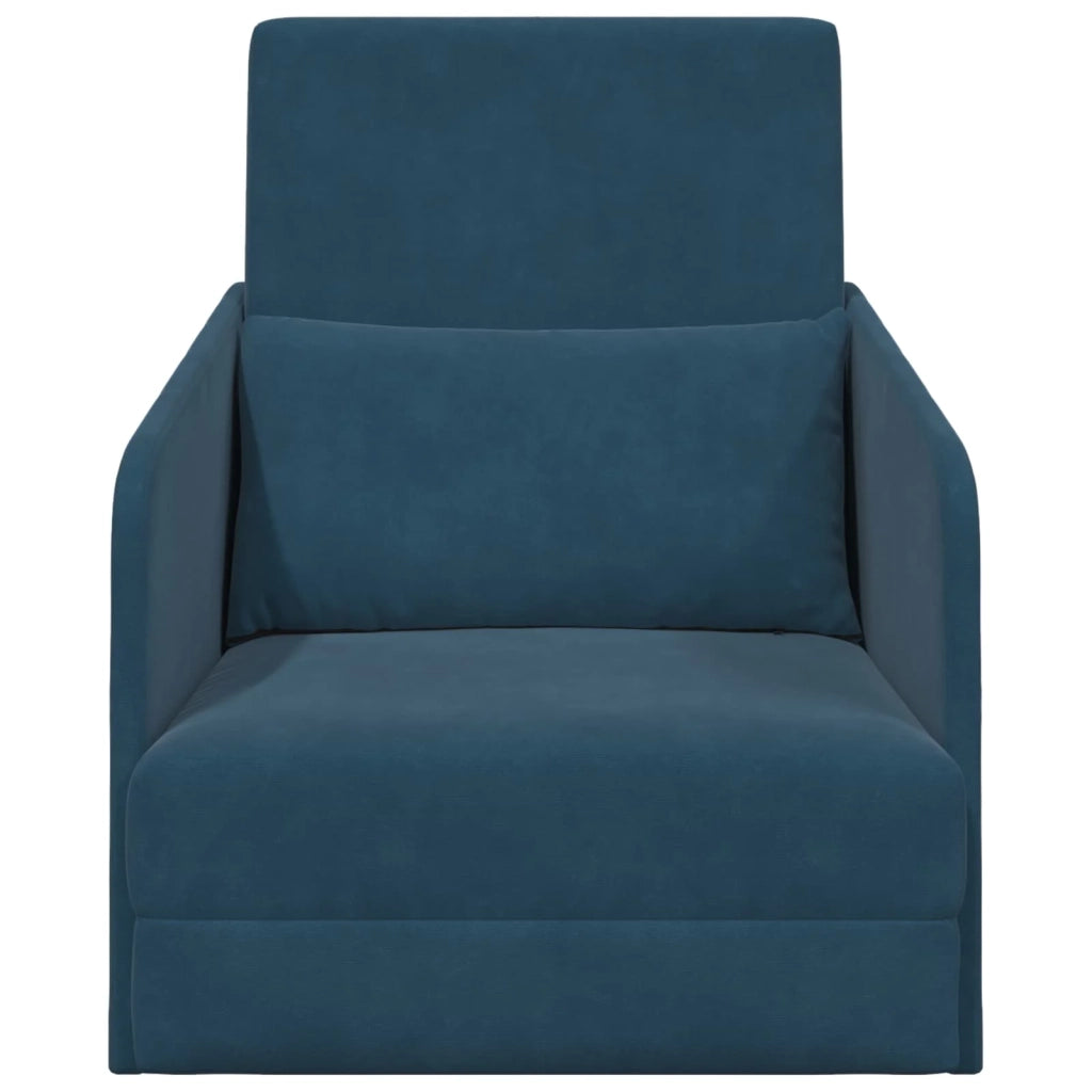 Divano letto | Sof¨¤ letto | Letto singolo Blu 65 x 80 x 83 cm Velluto