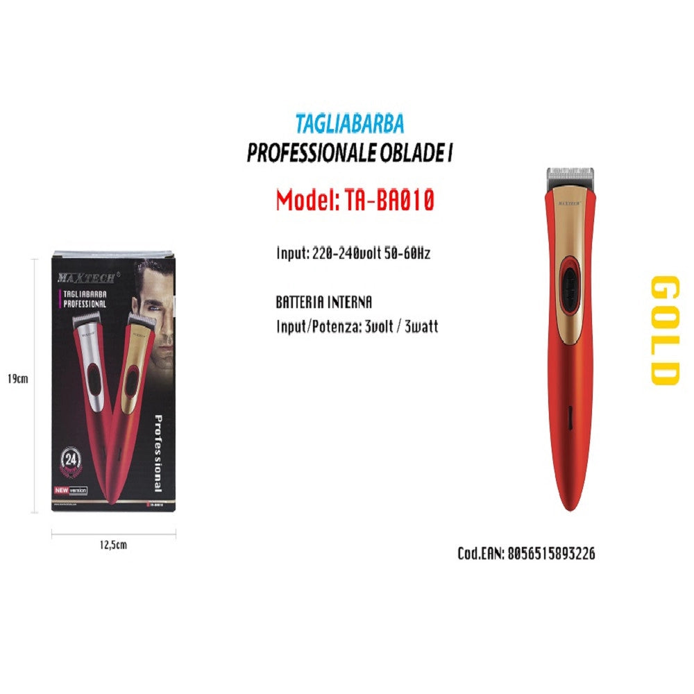 Trade Shop - Taglia Barba Professionale Oblade I Maxtech Rasoio Uomo New Version Ta-ba010 -