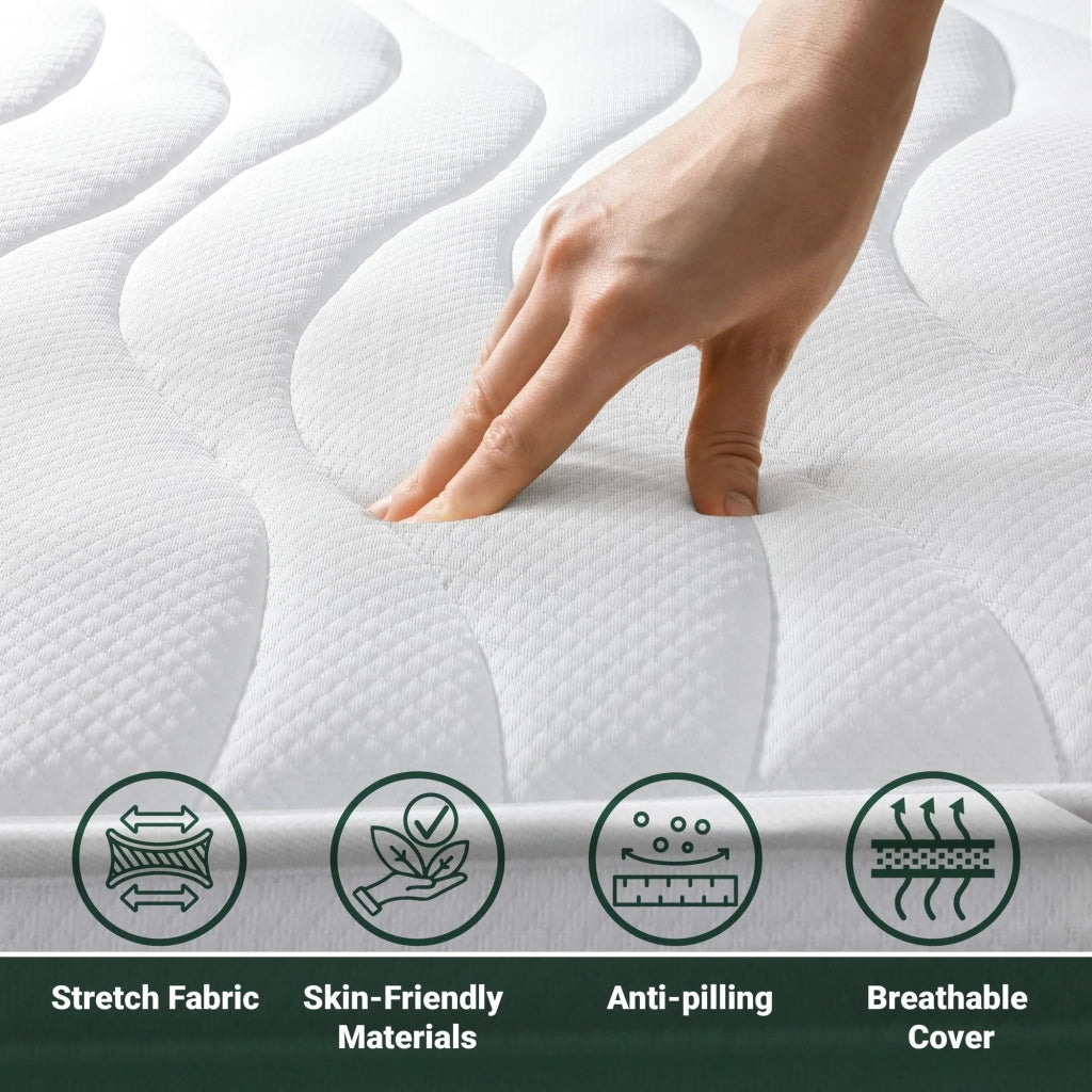 Materasso Singolo 85x195 cm in Memory Antibatterico | Altezza 16 cm | Rivestimento 3D Air in Fibra Ipoallergenica | Materasso Ortopedico a 7 Zone Differenziate Termosensibili
