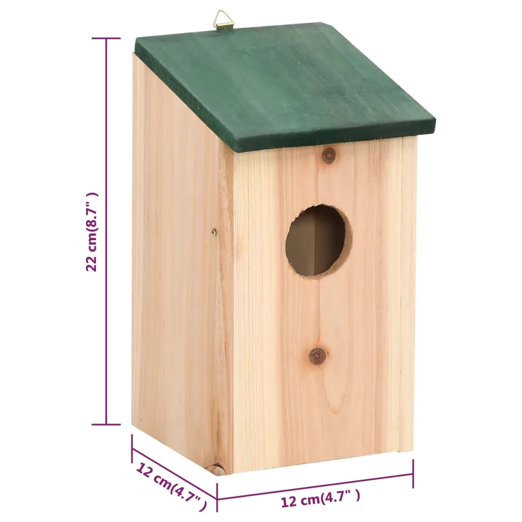 Casette per Uccelli 4 pz in Legno 12x12x22 cm 41012