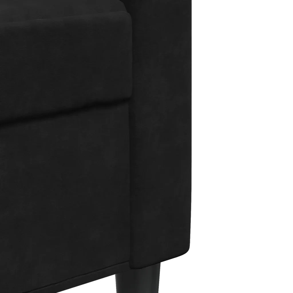 Set di Divani 3 pz con Cuscini Nero in Velluto 3278406