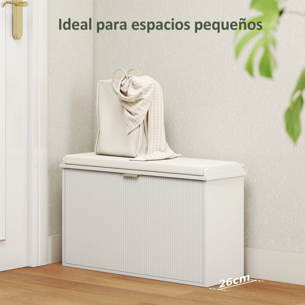 Panca con cassetto e appendiabiti ¨C Minimal ¨C 80x26x47,5 cm bianco