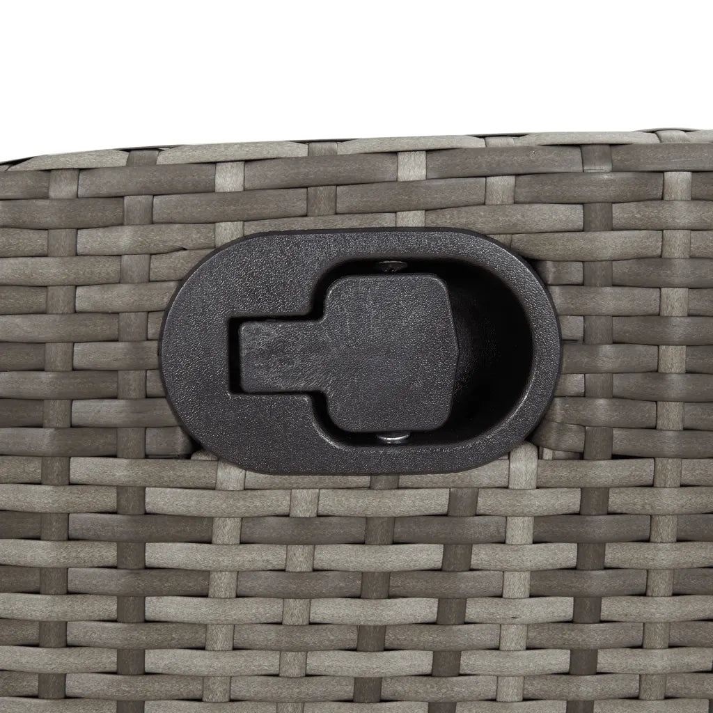 Set da Pranzo da Giardino 9 pz con Cuscini in Polyrattan Grigio