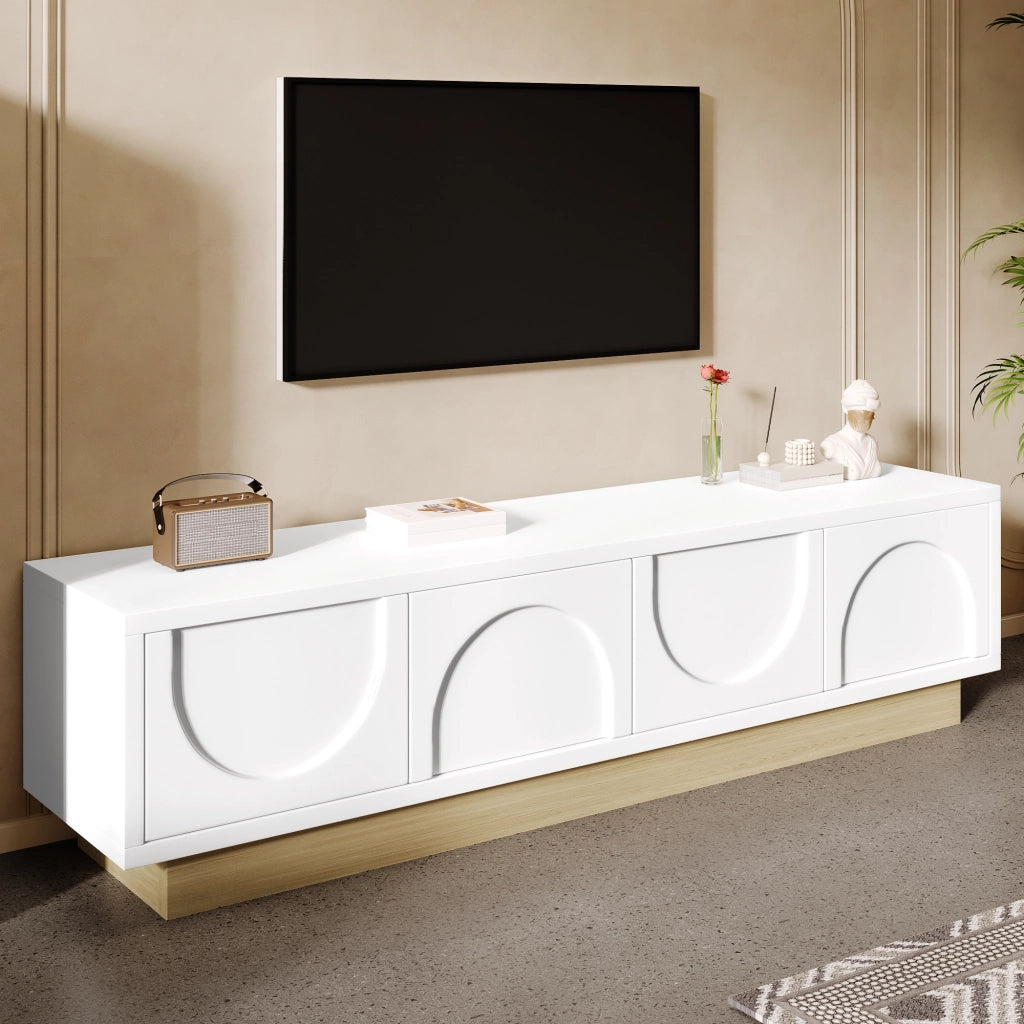 Cassettiera per TV bianca in MDF lunghezza 175 cm