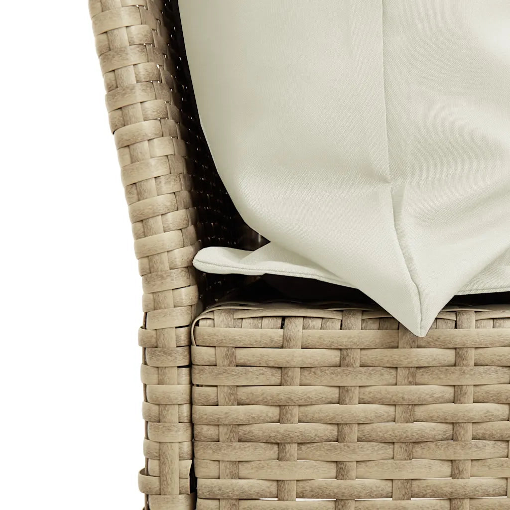 Set Divano da Giardino 4 pz con Cuscini a L Beige in Polyrattan 3365327