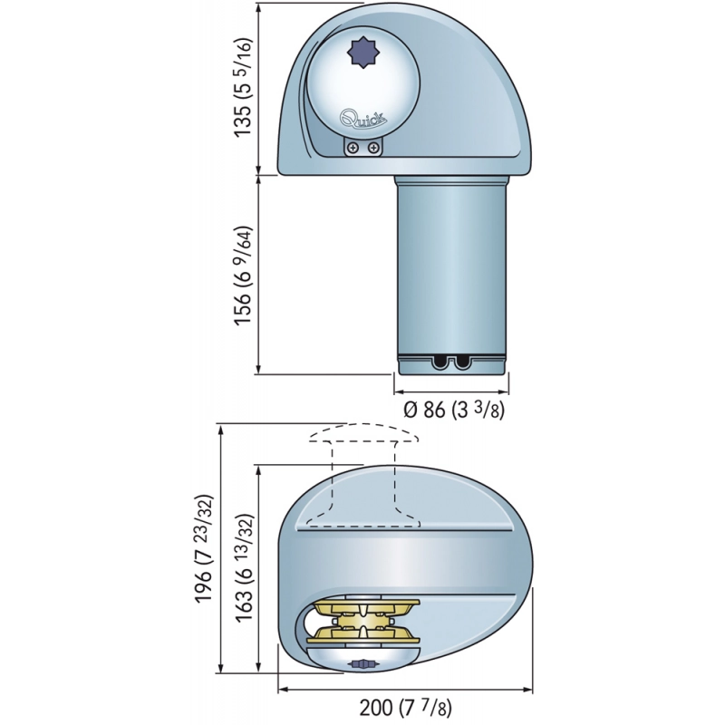 EAGLE S/CAMPANA 500W 12V B.6 EAGLE LOW PROFILE WINDLASS 500W 12V GYPSY 6