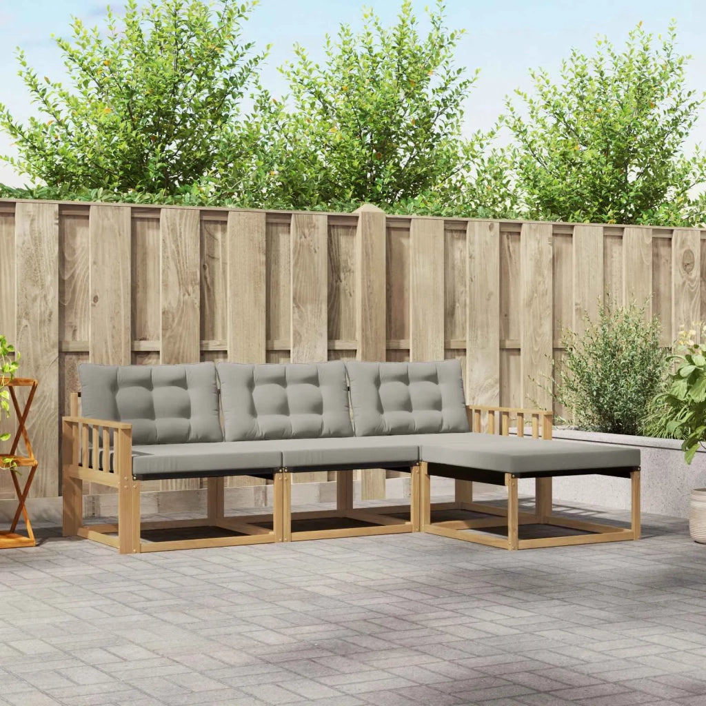 Set di divani da esterno 4 pcs Bianco e Grigio Chiaro 3388561