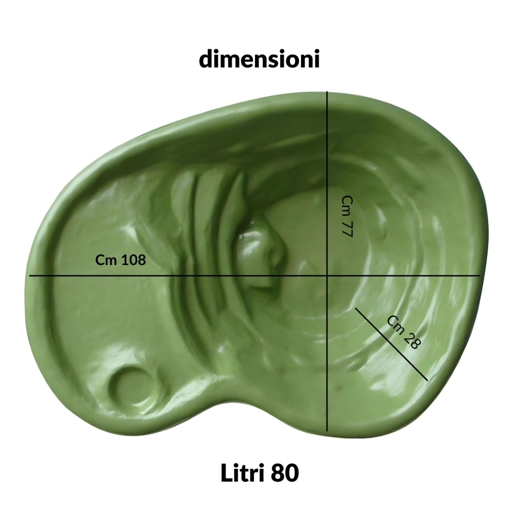 laghetto ninjia per tartarughe verde litri 210 cm 185x108x32