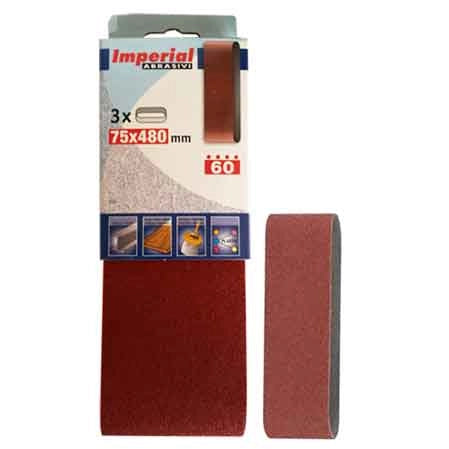 NASTRO ABRASIVO 75X480 MM Grana 80 - 3 pezzi - IMPERIAL ABRASIVI