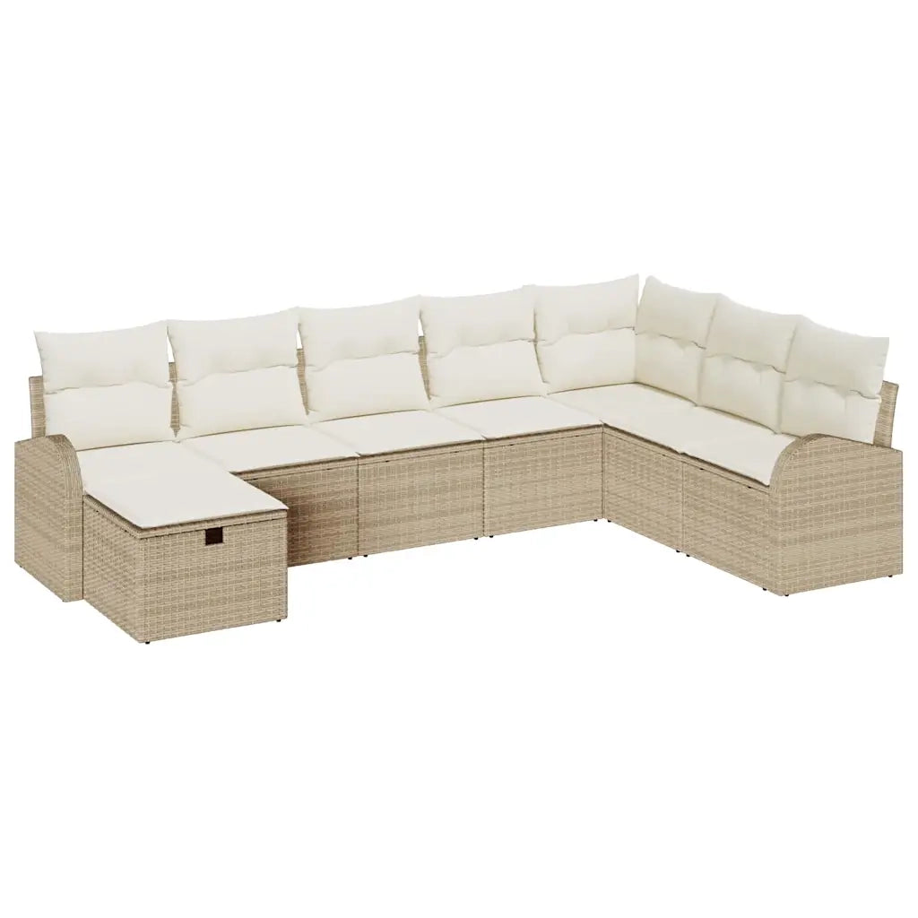 Set di divani con cuscino beige e panna polyrattan 3359130