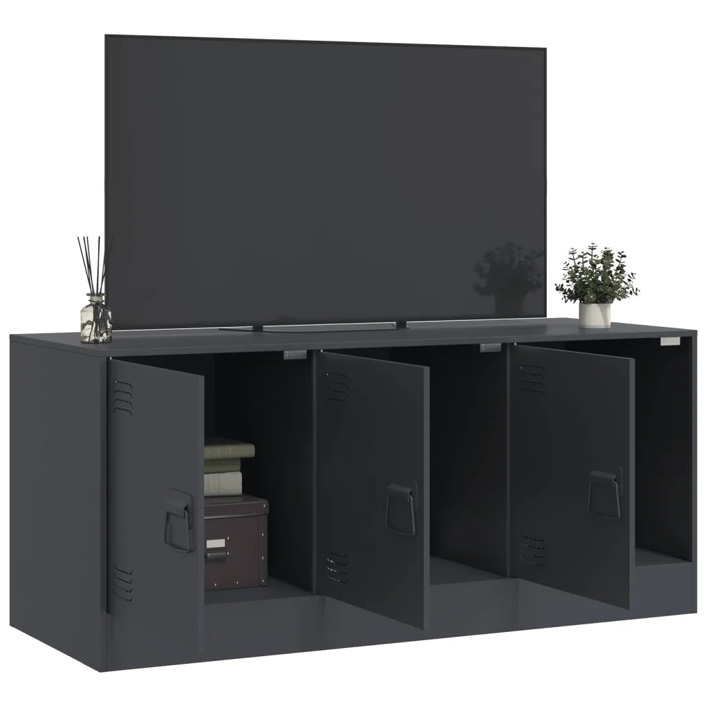 Mobile Porta TV Antracite 99x39x44 cm in Acciaio 841645