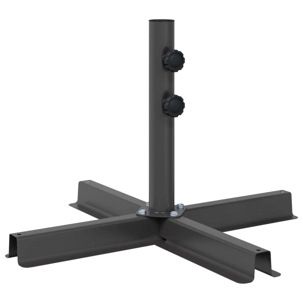 Base per Ombrello da Patio-Supporto per ombrellone 60 x 60 cm Acciaio Nero