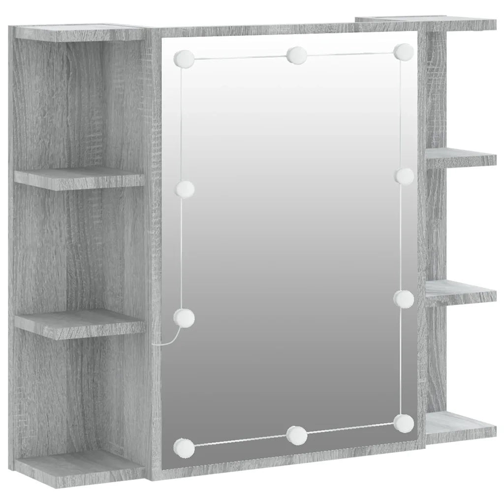 Mobile a Specchio | Armadio da bagno con LED Grigio Sonoma 70x16,5x60 cm