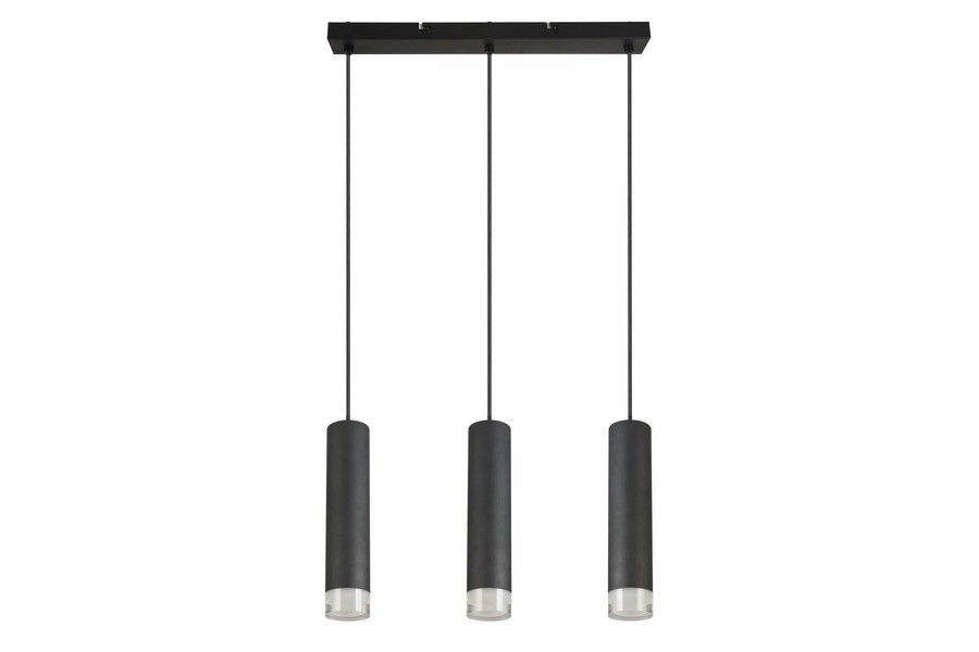 Lampada a sospensione industriale Ina 3xE27 nera Reality